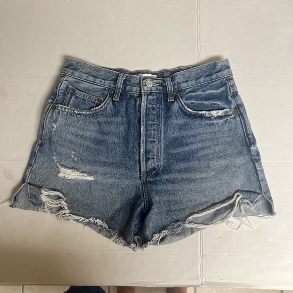 Agolde Pants - Agolde Women's Dee Vintage High Rise Denim Short Distressed Size 27 100% Cotton